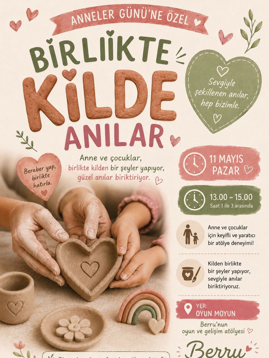 Anneler Günü Kil Atölyesi (6 Yaş-8 Yaş)